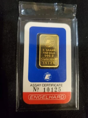 超罕见 5 克精金 Engelhard Ranchers 探索测定证书 #10125 — 第 1/4 张图片