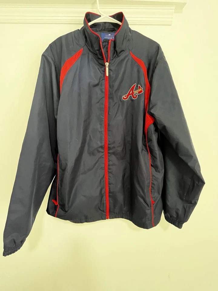 Ветровка мужская Reebok MLB L Atlanta Braves темно-синяя - Изображение 1 из 4