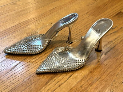 Tacones de aguja plateados con pedrería "Jeffrey Campbell" sin cordones Foto 1 de 4