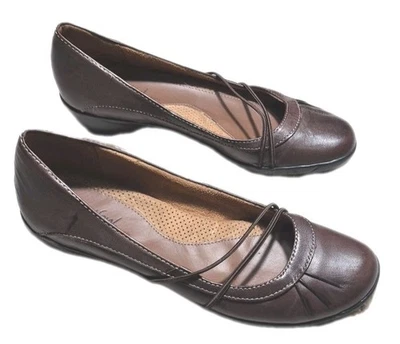 Natural Soul Leather Mary Jane Flats Shoes Naturalizer Wmns Sz 7 Brown Comfort - Image 1 of 4