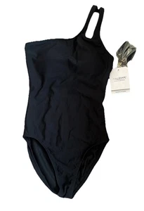 Dolfin Aquashape schwarzer Einteiler Badeanzug Größe 6 S asymmetrisch gerippt neu neu mit Etikett - Bild 1 von 10