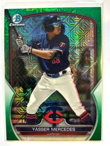 Bowman Chrome Prospects Yasser Mercedes Green Mojo Refractor 2023 #BCP99/99 - Imagen 1 de 2