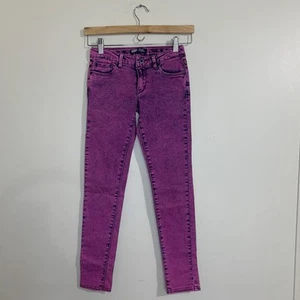 Girls Levis Purple Denim Leggings Size 12 Regular Skinny Jeans - Picture 1 of 9