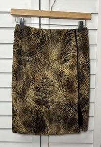 Worth New York Leopard Print Fur Pencil Skirt Size 0 - Picture 1 of 8
