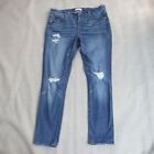 Loft Jeans Womens Size 12 Blue Modern Skinny Med Wash Distressed Denim Ladies