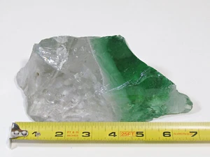 Gran trozo de vidrio de escoria verde y transparente 7"x4" 2,9 libras muestra de roca de exhibición - Imagen 1 de 11