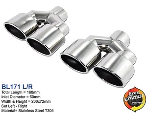 Exhaust dual tips quad tailpipes for Mercedes Benz AMG Style VW Golf 7 R Style - Bild 1 von 10