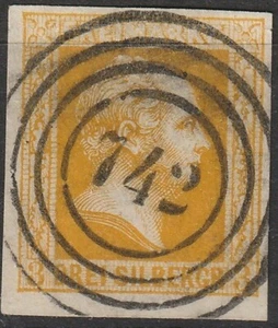 3 Sgr. MiNr. 8 a mit Nummernstempel 742 KÖNIGSBERG gepr. - Bild 1 von 2