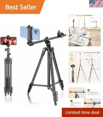 Trípode ligero de aluminio de 67 pulgadas con control remoto para tomas creativas Foto 1 de 4