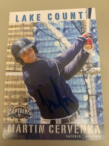 Martin Cervenka 2015 Signed Lake County Captains Team Card