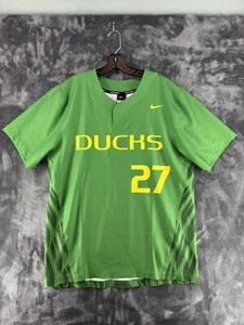 Nike Oregon Ducks Baseball Jersey Men's Large Green #27 Dri Fit Big Ten NCAA NWT - Picture 1 of 6