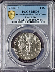 2022-D Purple Heart Half Dollar PCGS MS70 FS Gold Shield - ✪COINGIANTS✪ - Picture 1 of 2