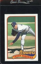 1989 TOPPS TIFFANY #595 TEDDY HIGUERA MILWAUKEE BREWERS 
