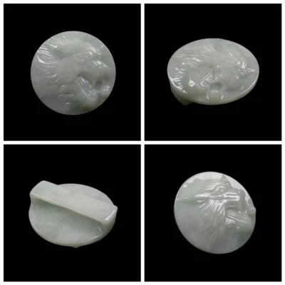 Certified Grade A 100% Natural Green Jadeite Jade Belt Buckle Dragon 04335 - Image 1 of 4