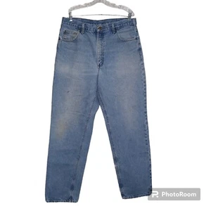 Carhartt Jeans Men's 38x34 Blue Denim Relaxed Fit Work Pants Dadcore - Picture 1 of 20