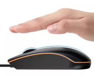 New USB 2.0 Optical Wired Scroll Wheel Mouse Mice for PC Laptop Notebook black - Bild 1 von 6