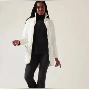 Athleta 3X Mendocino Coat Jacket Primaloft Eco Magnolia White Women NWT - Picture 1 of 4