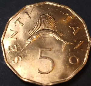 1976 Tanzania 5 Senti BU KM# 1 EAST AFRICA Coin - 23MM Bronze - Picture 1 of 4