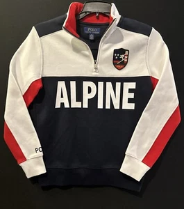 Polo Ralph Lauren Quarter Zip Felpa Ragazzo Media 10-12 Colorblock Alpine - Foto 1 di 14