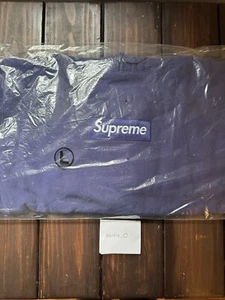Supreme Box Logo Hooded Sweatshirt FW21 Washed Navy Men's Size Large - Picture 1 of 4