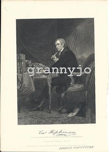 Grabado en acero de 1862 de Francis Hopkinson por Chappel Signo Declaración Independiente. - Imagen 1 de 2