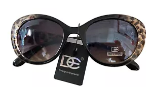 DE Womens Black Tiger Cat Eye Fashion Sunglasses Plastic Frames 100UV Protection - Picture 1 of 14