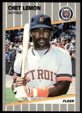1989 Fleer Baseball Card Chet Lemon Detroit Tigers #137