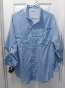 💥COLUMBIA PFG BLUE VENTED FISHING CAMPING OUTDOOR LONG SLEEVE SHIRT SIZE L - Imagen 1 de 2