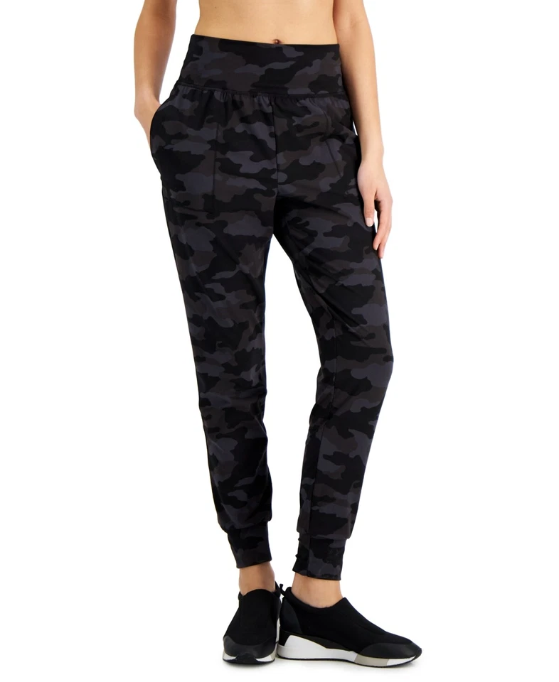 MSRP $40 Id Ideology Womens Relaxed Joggers Black Camo Size Small - Image 1 of 1