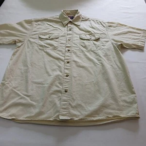 Wrangler Premium Qualität Herren Kurzarm Baumwolle Gelb Knopfleiste Hemd Gr. L - Bild 1 von 16