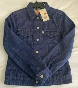 Levis Womens S M L XL Ex-Boyfriend BLUE Trucker Jacket DENIM 419600001 WHITE TAB - Picture 1 of 4