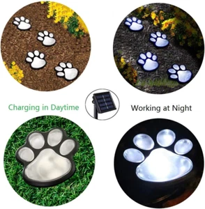 Paw Print Solar Outdoor Lights, Solar Lights Outdoor Waterproof Dog Paw Light... - Picture 1 of 1