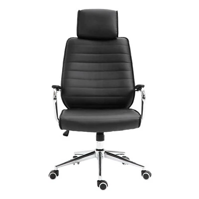 SVITA Bürostuhl mit Kopfstütze Rollen Chefsessel Schreibtischstuhl Drehstuhl Schwarz