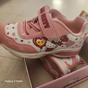 Hello Kitty Toddlers Valentine’s Day Lighted Pink/White Sneakers Shoes Size 9 - Picture 1 of 5