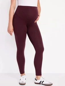 NWT Old Navy Active Elevate Maternity Leggings Size Large - Burgundy - Picture 1 of 8