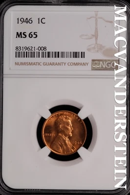 1946 Lincoln Wheat Cent-NGC MS 65 Brilliant Uncirculated Lustrous #SLG270 - Image 1 of 2