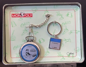 Colibri Monopoly Pocket Watch / Chain Railroad Hasbro 2005 Works Great Boardwalk - Picture 1 of 8