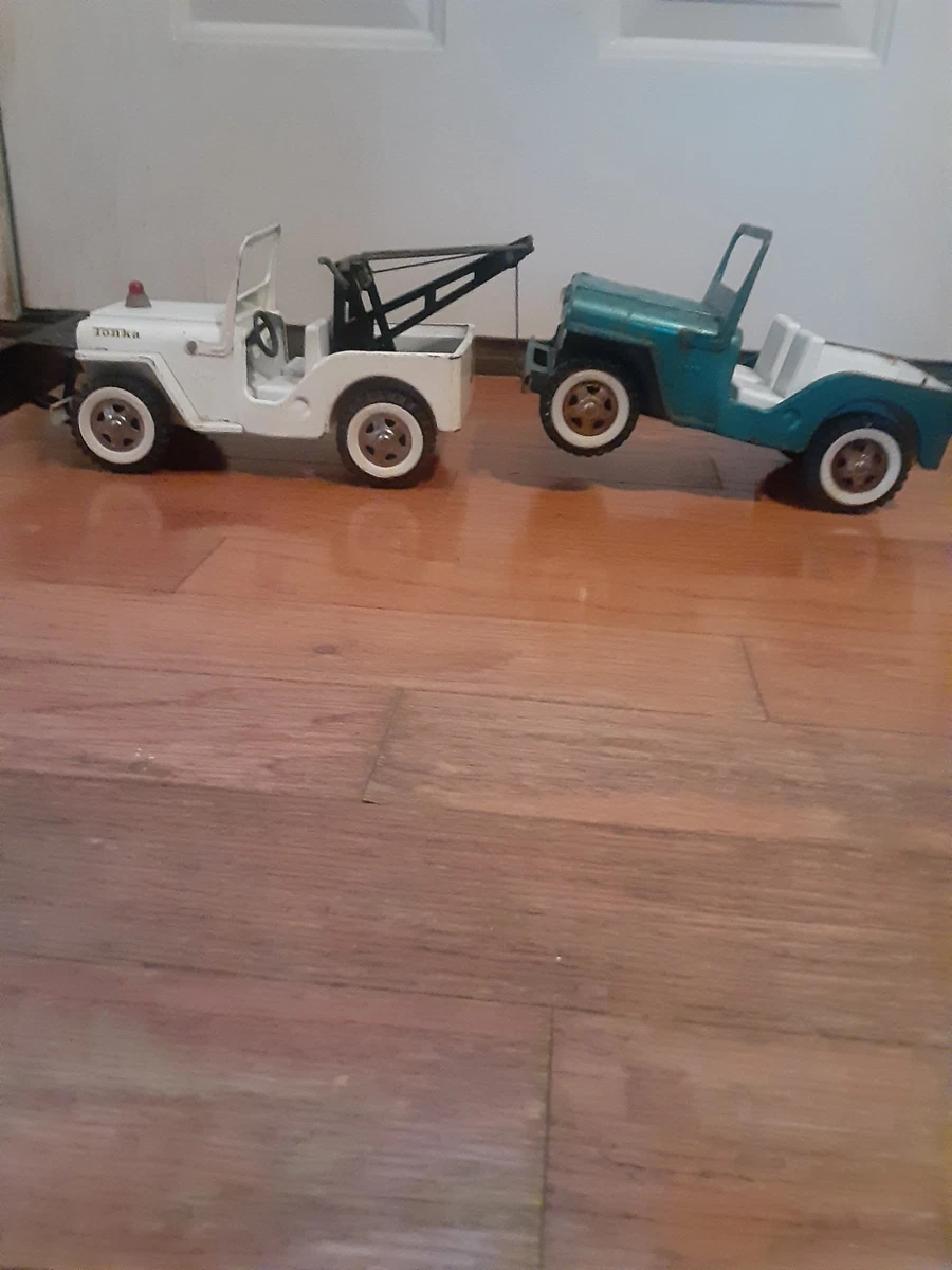 Tonka Jeep ブリキ ミニカー トレーラー付き Tonka Jeep & Speed Boat on Trailer – Seacraft Vintage