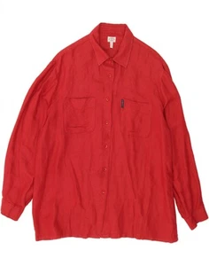 ARMANI JEANS Womens Shirt UK 16 Large Red Linen AN04 - Picture 1 of 4