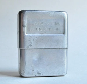 Illinois Sangamo Bunn Special Men's Pocket Watch Tin  Aluminum Case Box Vtg - Picture 1 of 16