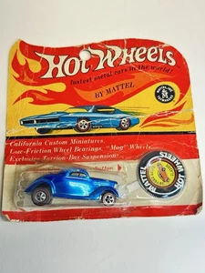 VINTAGE HOT WHEELS REDLINE 36 FORD COUPE BLUE CUSTOM SERIES MATTEL NOC USA BP - Picture 1 of 18