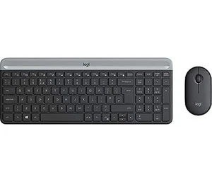 Logitech MK470 Slim Wireless AZERTY Klawiatura i mysz Combo Czarna - Zdjęcie 1 z 16