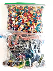 Schmuckherstellung Bastelset 2 Pfund Schmuckschrott & Perlen Handwerker besondere große Mischung - Bild 1 von 11