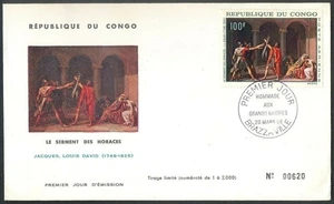 Congo 1968, Art, Paintings; Jacques-Louis David, FDC - Picture 1 of 1