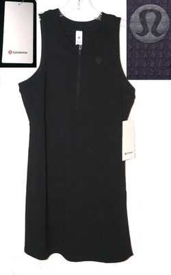 Lululemon Grid Texture Sleeveless Tennis Dress Black sz 6 NWT Stretch Nulux NEW! - Image 1 of 4