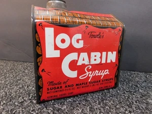 Vintage Towle's Log Cabin Syrup 2 lb Tin General Foods Distributor NY USA 1960s - Picture 1 of 7
