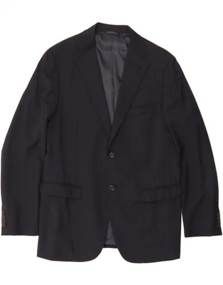 BURBERRY Mens 2 Button Blazer Jacket EU 52 XL Black Wool CO65 - Image 1 of 4