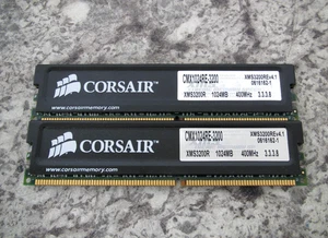 Ram/memoria server 2 GB 2x1 GB Corsair CMX1024RE-3200 XMS DDR400 PC3200 usato - Foto 1 di 4