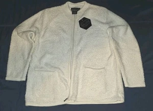 NEW VTG Rochelle California Sweater Size Large Shoulder Pads Zip Up White  - Picture 1 of 9