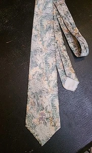 Vintage Embroidered Countess Mara NY Front Logo Mens Neck Tie Silk Sistine Satin - Picture 1 of 5